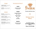 Menu (outside): Fresca