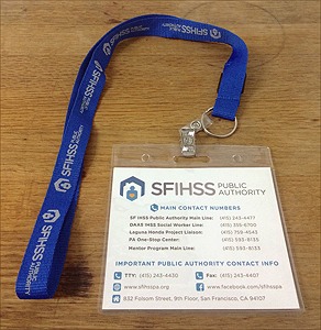 Printed Lanyard with Clear Card Sleeve: SF IHSS